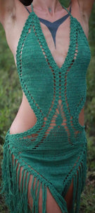 Crochet Dress with Fringe