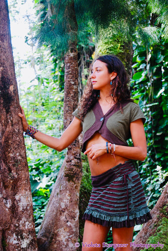 Hemp Vest with Flower of Life Embroidery on Back