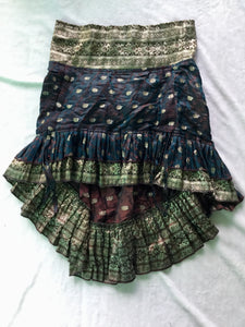 Indian Silk Short Cinched Skirt